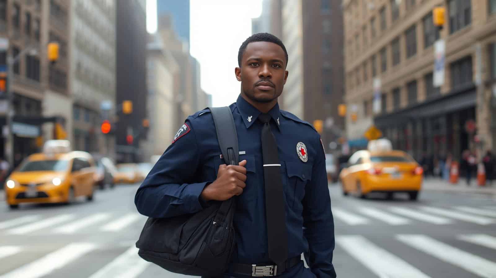 emt worker on new york streets