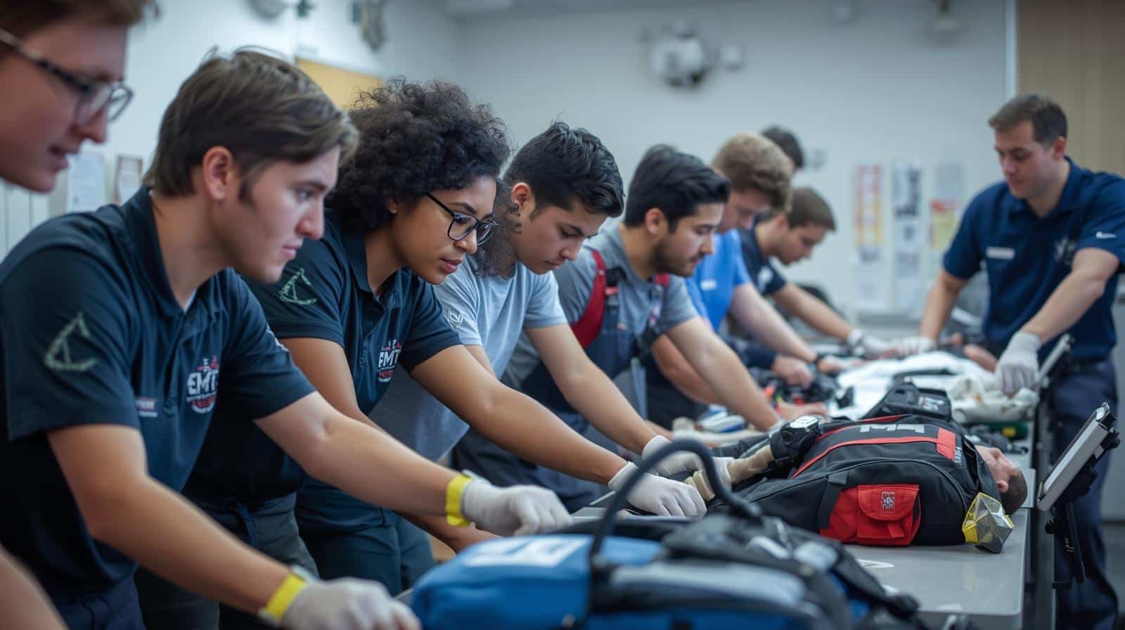 students starting a EMT training